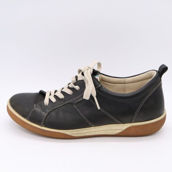 Ecco Womens Chase Shoes Size 7 Casual Walking Sneaker Black Leather Euro 37 - Picture 2 of 11
